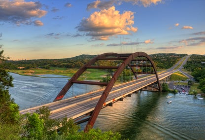 Pennybacker Bridge at sunset, south of Great Hills neighborhood, Austin